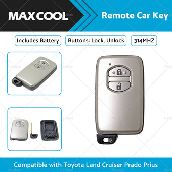 compare product Complete Remote Car Key Suitable For Toyota Land Cruiser Prado 2 Buttons 314MHZ