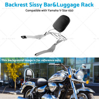 {{ Chrome Backrest Sissy Bar Luggage Rack Suitable for Yamaha Vstar 400 650 98-18 }} - Buy Car Parts Online at {{ Kaka Auto Parts }}.