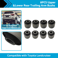 {{ 8x Upper and Lower Rear Trailing Arm Bush Kit Suitable for Toyota Landcruiser 80 105 }} - Buy Car Parts Online at {{ Kaka Auto Parts }}.