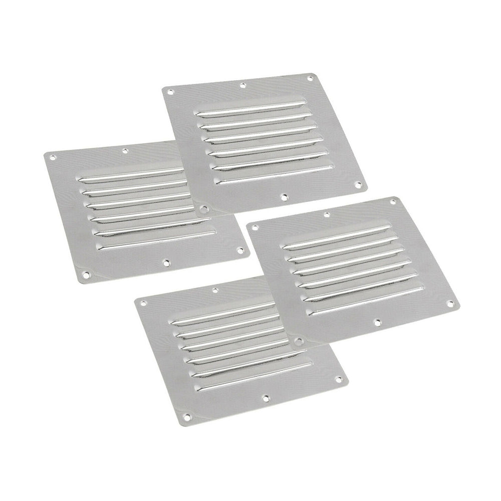 4x Stainless Steel Rectangular Air Vent Suitable For Caravan, Boat, Wall & Home