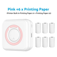Mini Pocket Thermal Printer Suitable For Wireless Bluetooth Photo Paper Inkless Printing