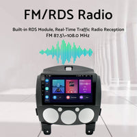 Android 13 Head Unit 9'' Apple CarPlay Bluetooth Suitable For Mazda 2 2007-2014