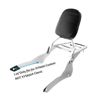 compare product Chrome Backrest Sissy Bar With Luggage Rack Suitable For Yamaha V-Star 400 / 650 1998-2018