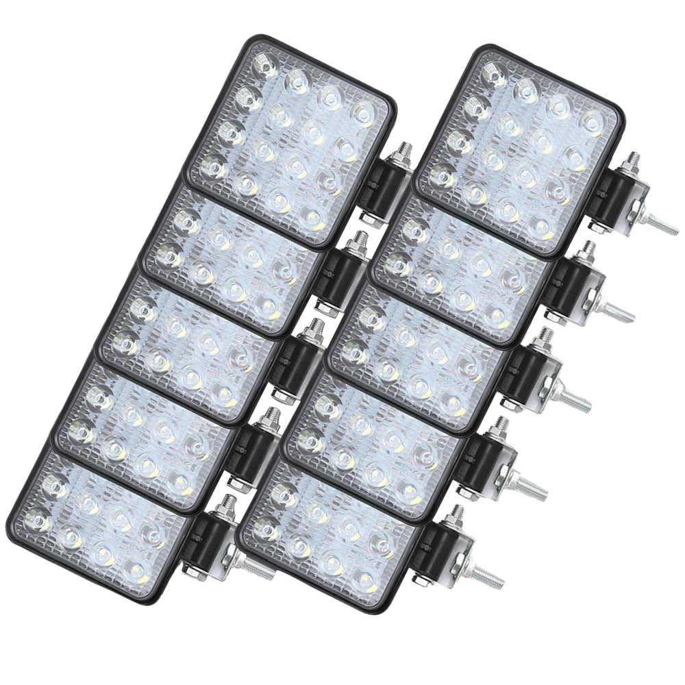{{ 10x 4" Flood LED Work Lights 80W 12V Square IP68 Suitable For Vehicle/Boat }} - Buy Car Parts Online at {{ Kaka Auto Parts }}.