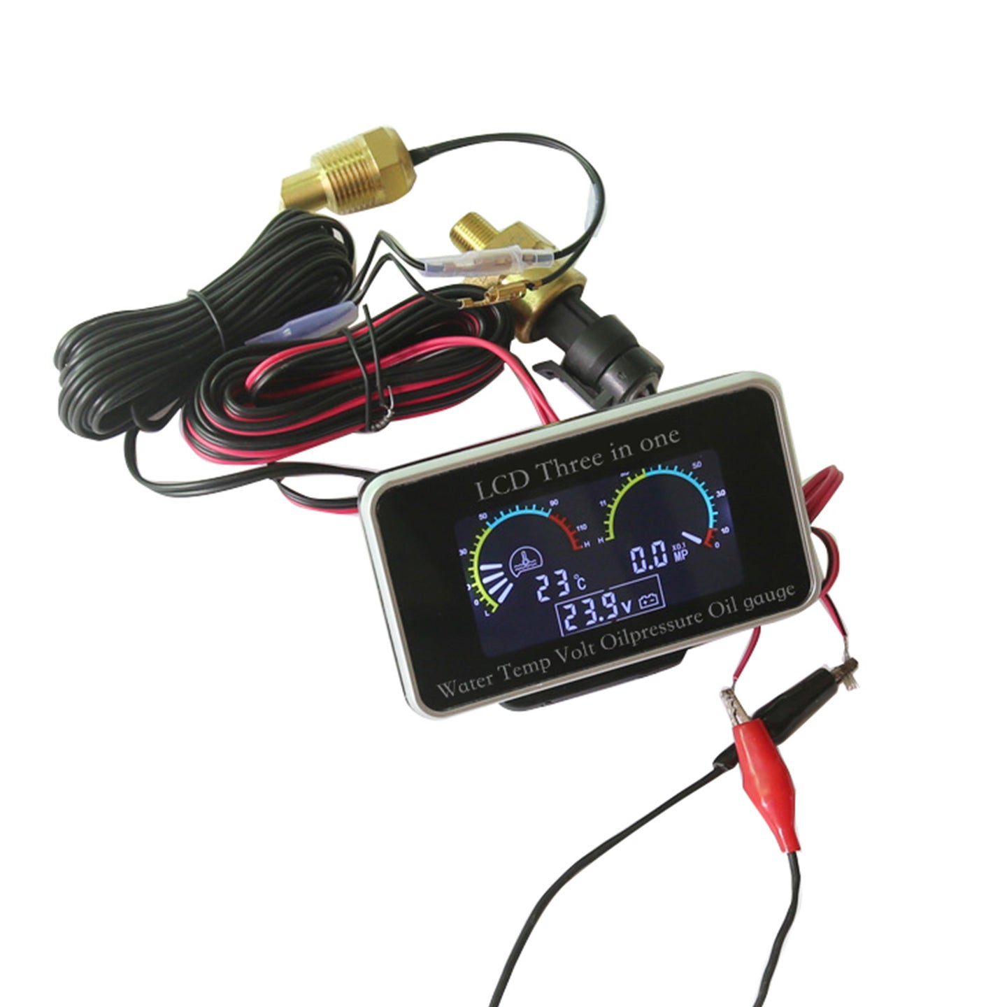 {{ 3in1 LCD Oil Pressure Gauge Monitor+Voltmeter+Water Temp Gauge 12V/24V Car Truck }} - Buy Car Parts Online at {{ Kaka Auto Parts }}.