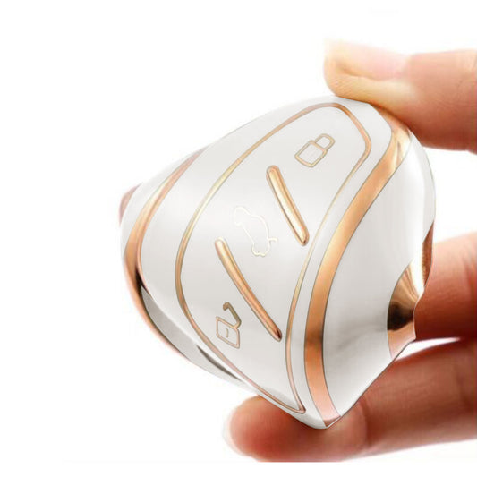 Beige TPU Remote Key Fob Case Cover Suitable For MG ZS EV 2022 / MG3 / MG5 / MG6 / MG7