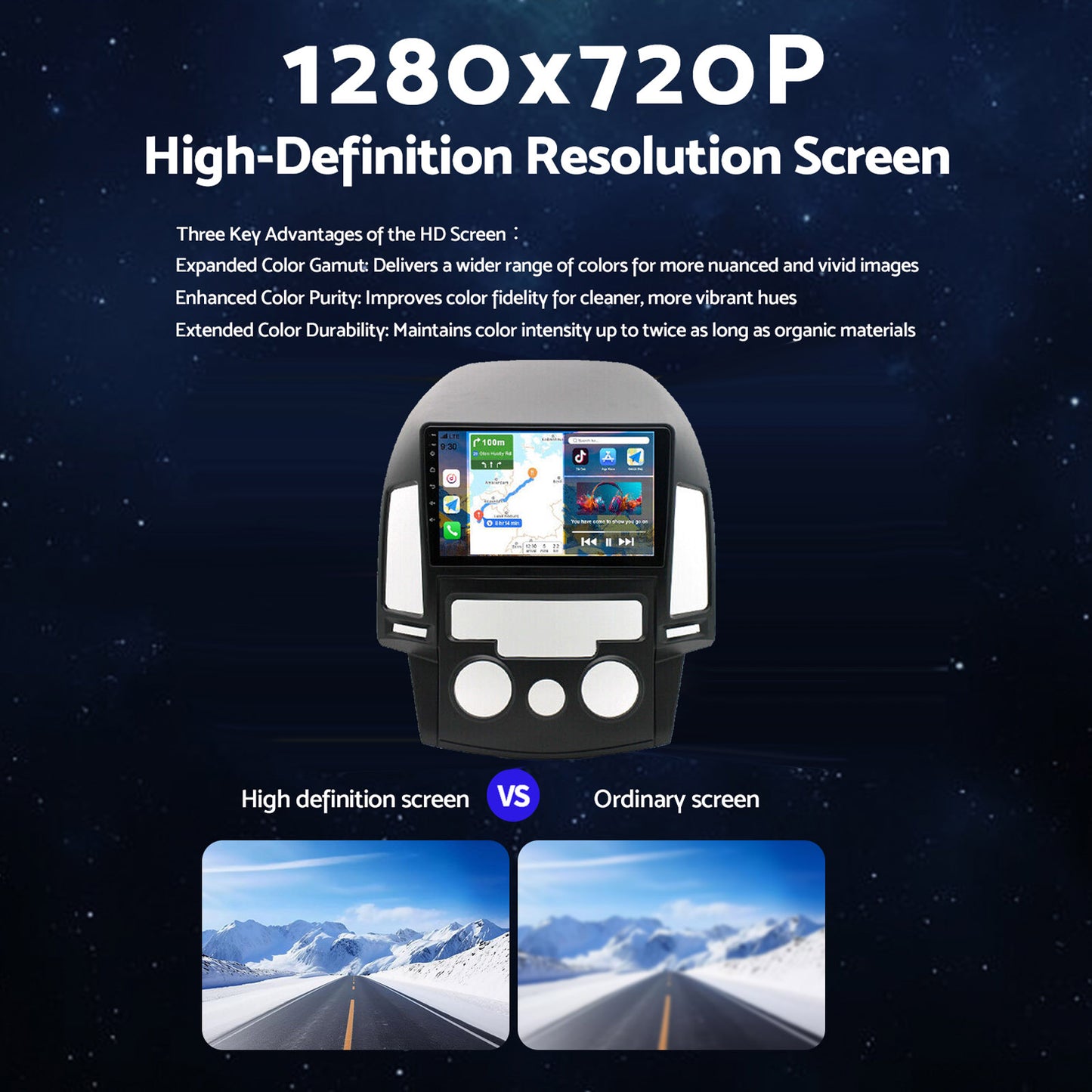 In-Dash Units Android 13 Stereo GPS CarPlay Suitable For Hyundai i30 2006-2011