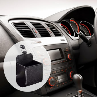 compare product Car Organizer Bag Air Outlet Dashboard Hanging Leather Car Mobile Phone Holder