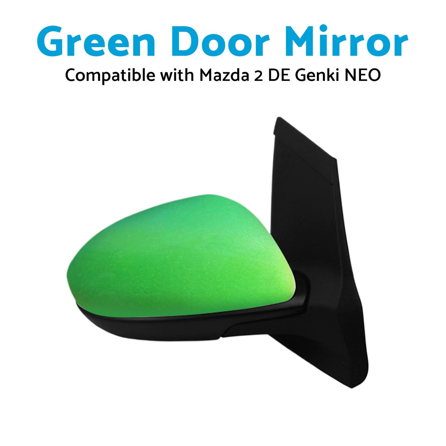Left Side Green Rearview Mirror Suitable for 2007-2014 Mazda 2 DE Genki NEO MAXX