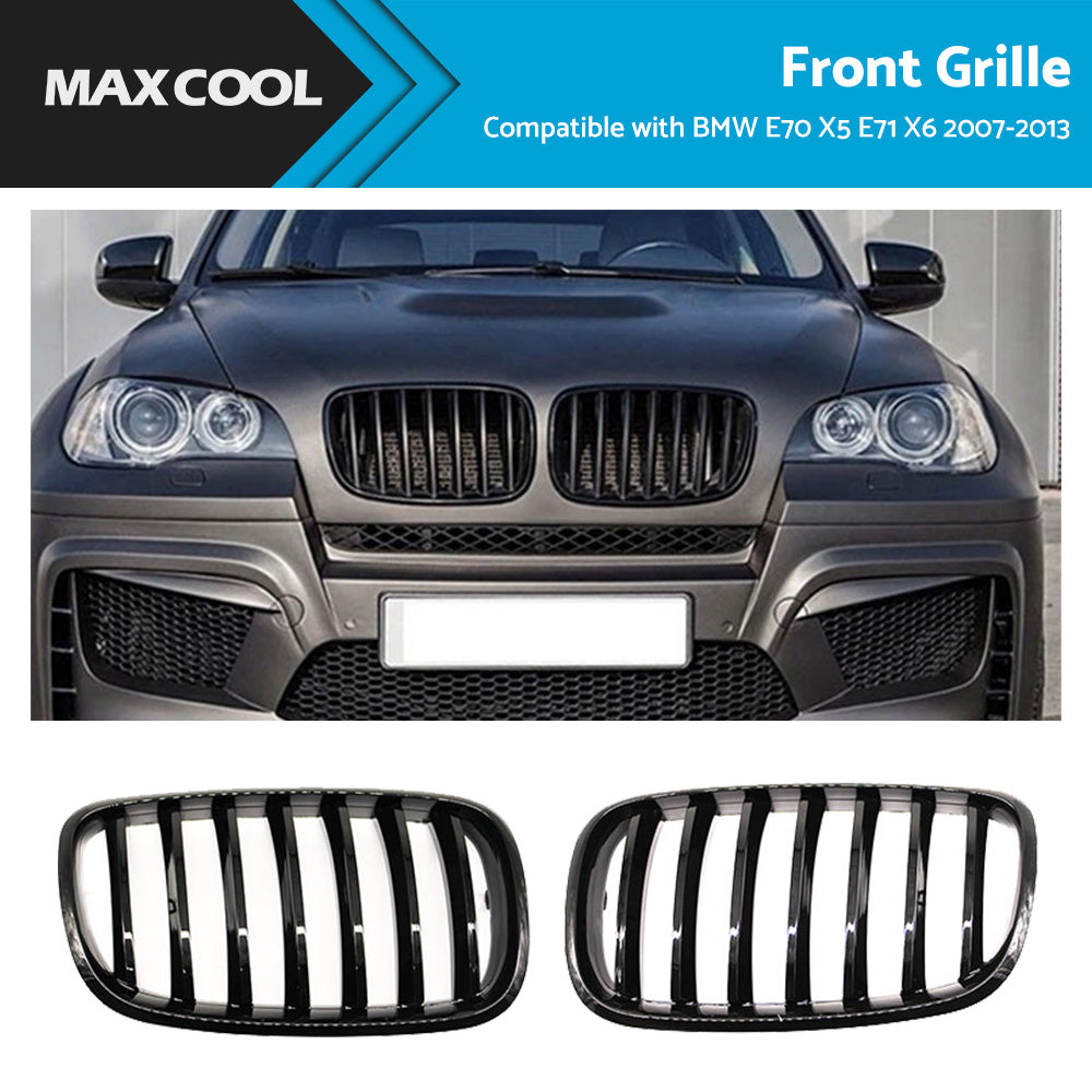 {{ Front Bumper Kidney Grill Grille Gloss Suitable For BMW E70 X5 E71 X6 2007-2013 }} - Buy Car Parts Online at {{ Kaka Auto Parts }}.