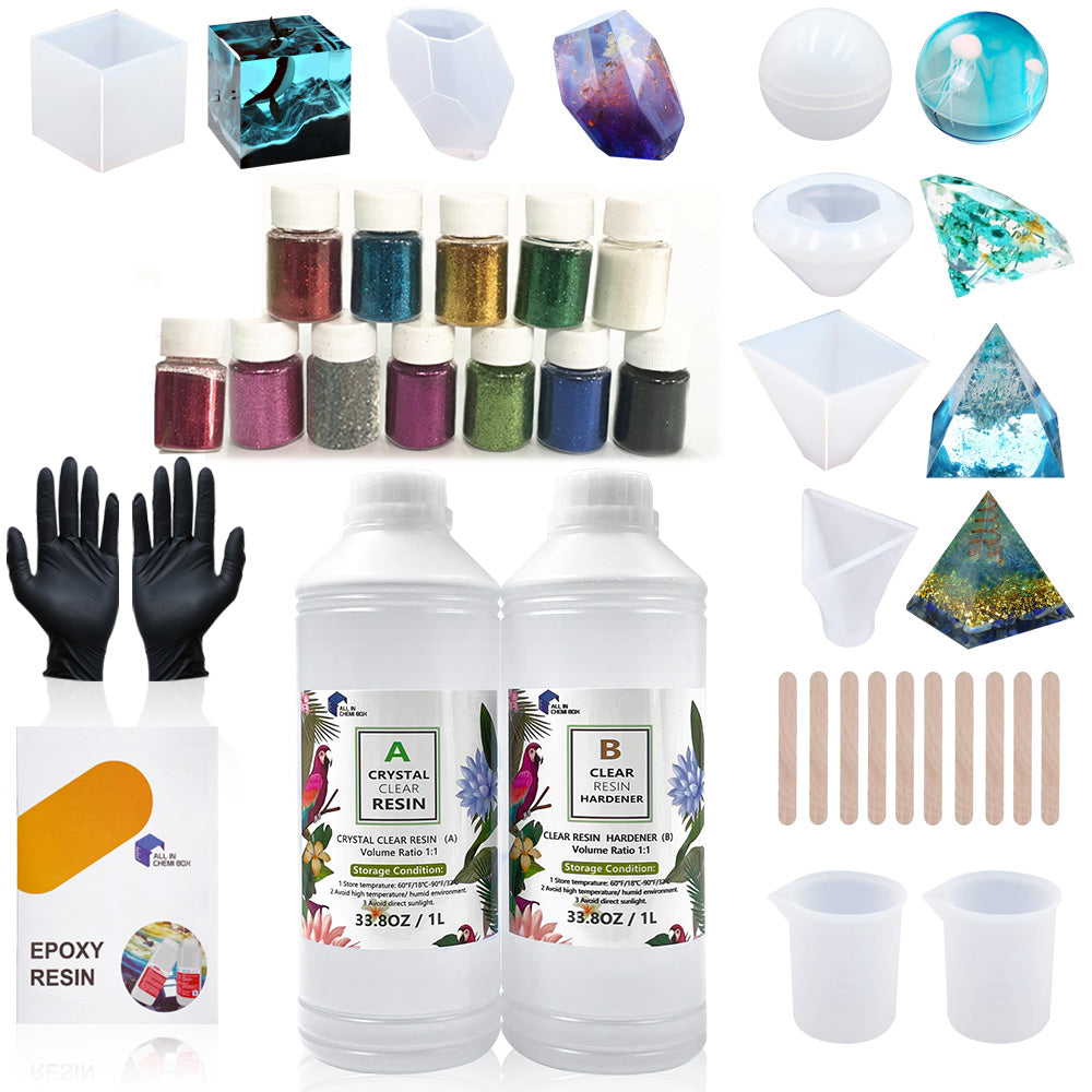 Epoxy Resin 1:1 AB Kit Craft Coating UV Color Pigment Paste Liquid Silicone Mold