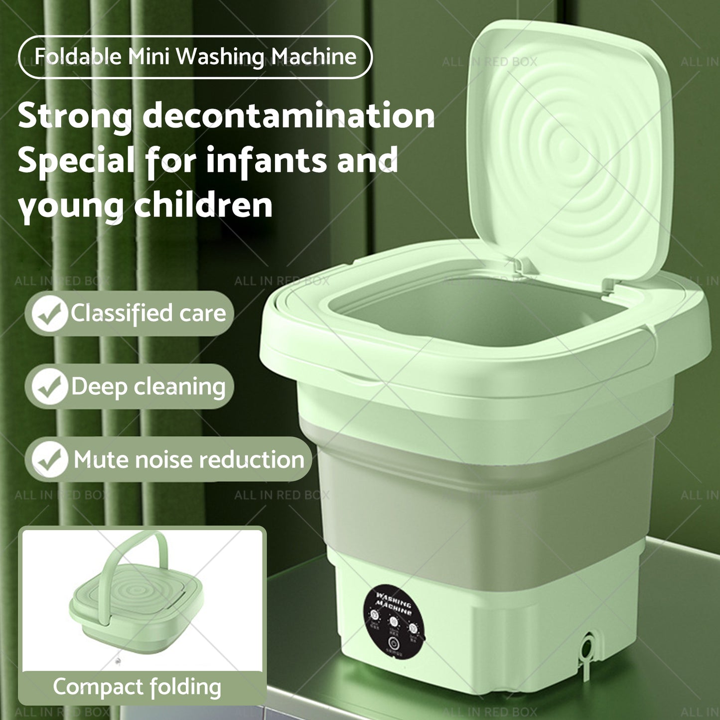 {{ 8L Foldable Washing Machine Portable 3 Modes Deep Cleaning Automatic Washer 240V }} - Buy Car Parts Online at {{ Kaka Auto Parts }}.