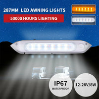 {{ 287MM DUAL LED BUG LIGHT 12/24V AWNING LIGHT AMBER/WHITE LIGHTS W/ SWITCH }} - Buy Car Parts Online at {{ Kaka Auto Parts }}.