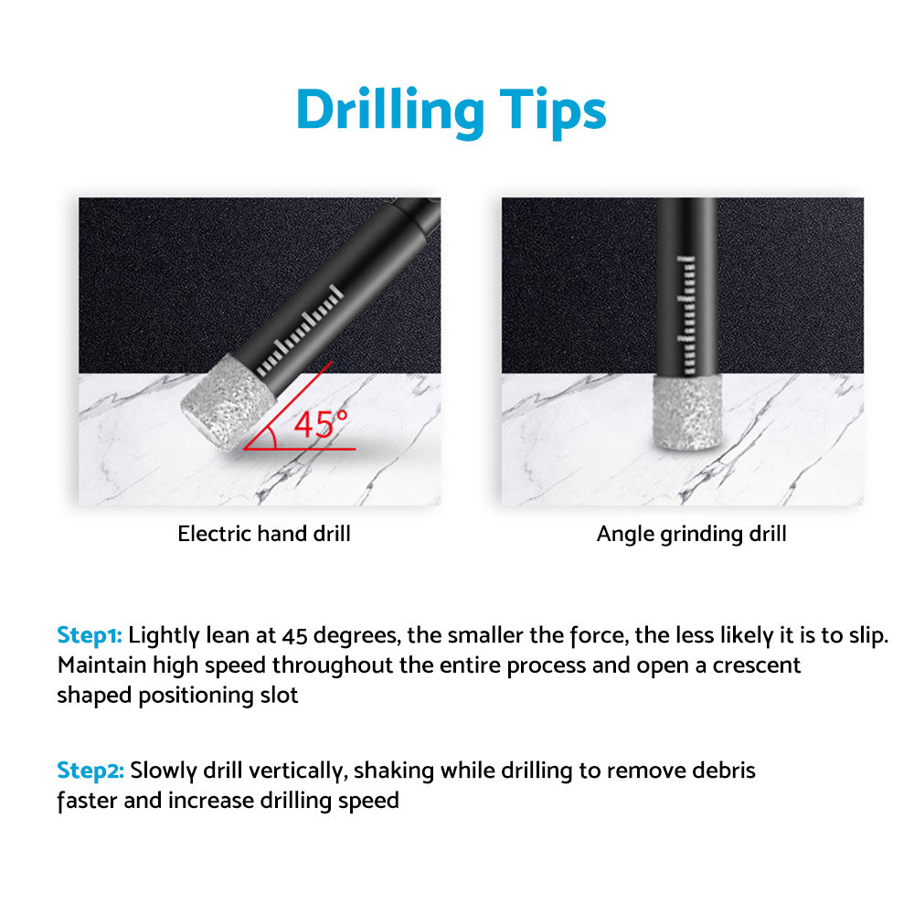 5x Dry Diamond Drill Bit 6mm For Porcelain Granite Tile Glass Ceramics Marble