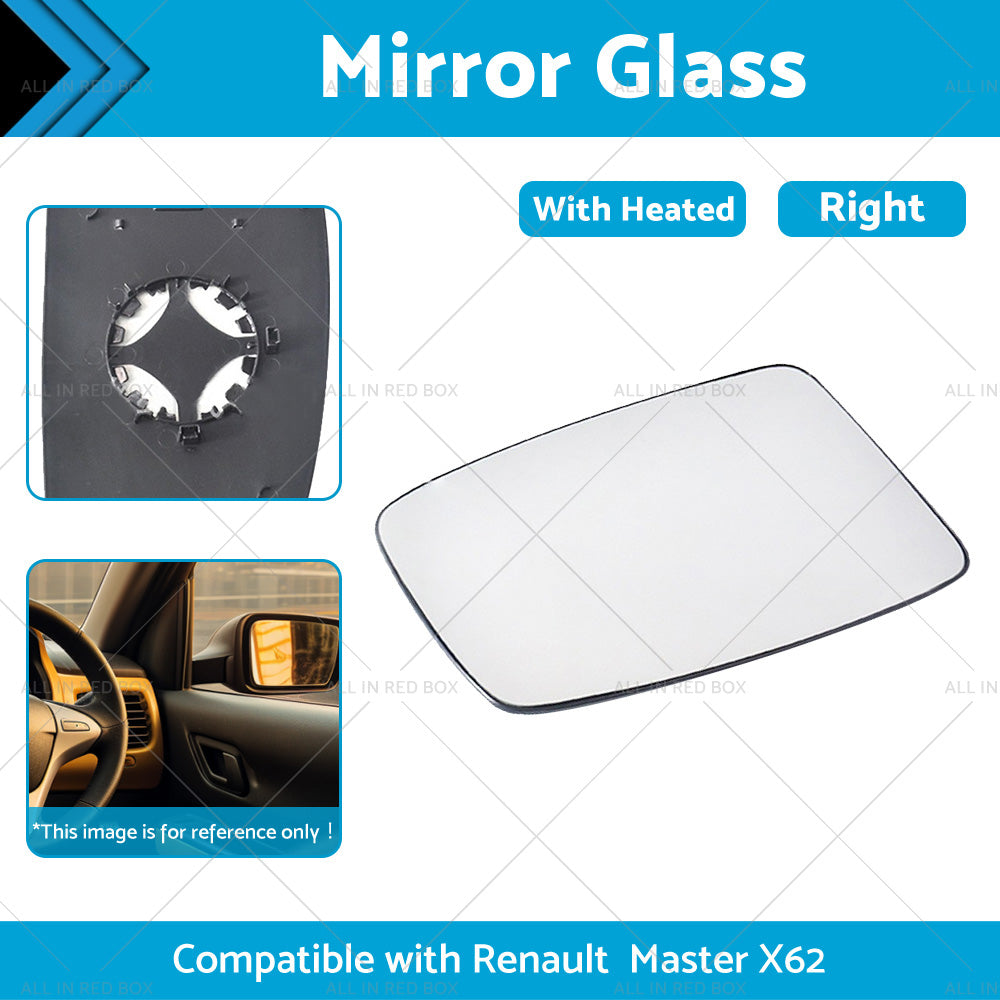 {{ Right Mirror Glass Suitable for Renault Master X62 2010-2019 Heated Convex base }} - Buy Car Parts Online at {{ Kaka Auto Parts }}.
