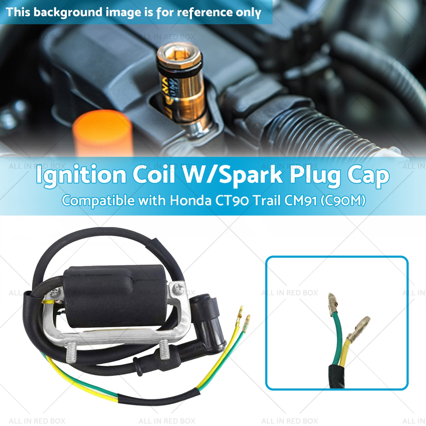 {{ Ignition Coil W or Spark Plug Cap Suitable for Honda CT90 Trail CM91  C90M }} - Buy Car Parts Online at {{ Kaka Auto Parts }}.