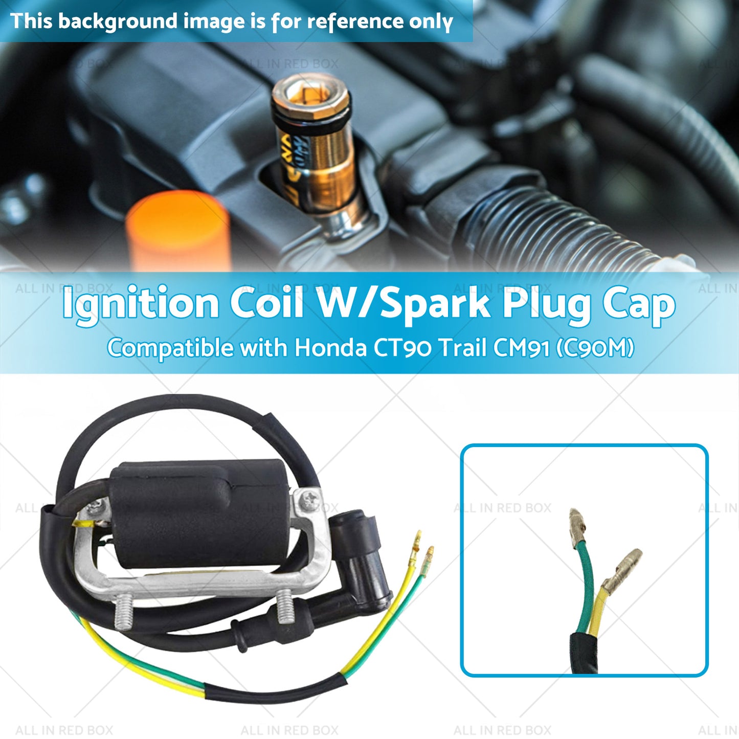 {{ Ignition Coil W or Spark Plug Cap Suitable for Honda CT90 Trail CM91  C90M }} - Buy Car Parts Online at {{ Kaka Auto Parts }}.