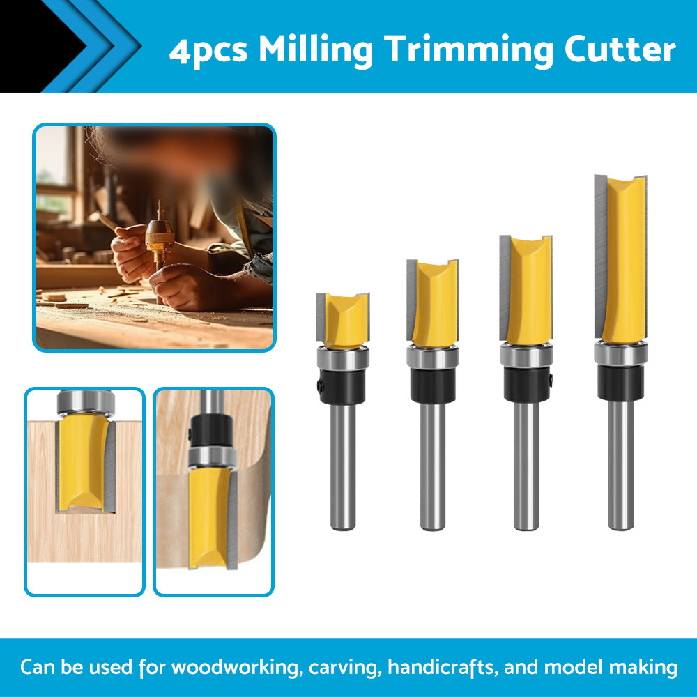 {{ 4pcs 1 4 Shank Top Bearing Flush Trim Pattern Router Bit Set Milling Cutter Kit }} - Buy Car Parts Online at {{ Kaka Auto Parts }}.