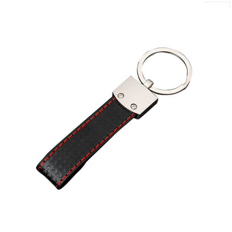 compare product 1x Black Key Ring Keychain With Metal & PU Leather Suitable For Universal Use