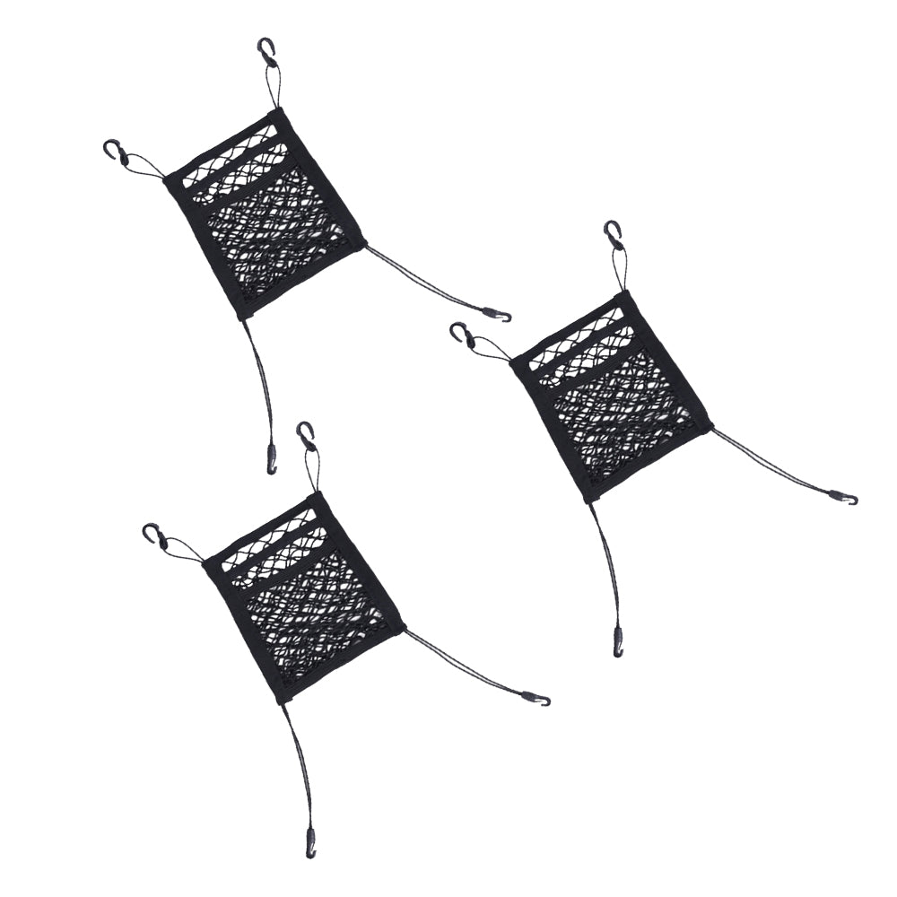 3x Car & Truck Seat Mesh Storage Net Bag Organizer Suitable For Multi-Pocket Use