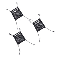 3x Car & Truck Seat Mesh Storage Net Bag Organizer Suitable For Multi-Pocket Use