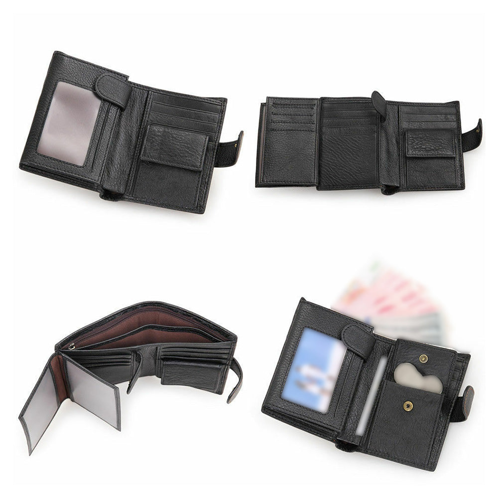 RFID Blocking Slim Leather Trifold Wallet With Credit Card Holder For Men