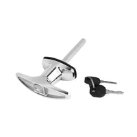 2 Set Chrome Rear Fixing T Handle Lock W or  Key For Trailer Caravan Canopy Toolbox