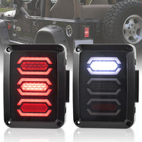 Smoked LED Tail Lights Rear Lamp Suitable For Jeep Wrangler JK 2007-2017