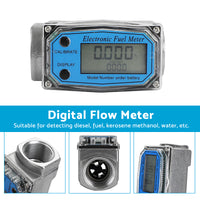 1 or 1. 5 or 2 inch Turbine Digital Diesel Water Fuel Flow Meter Oval Gear Flow Gauge