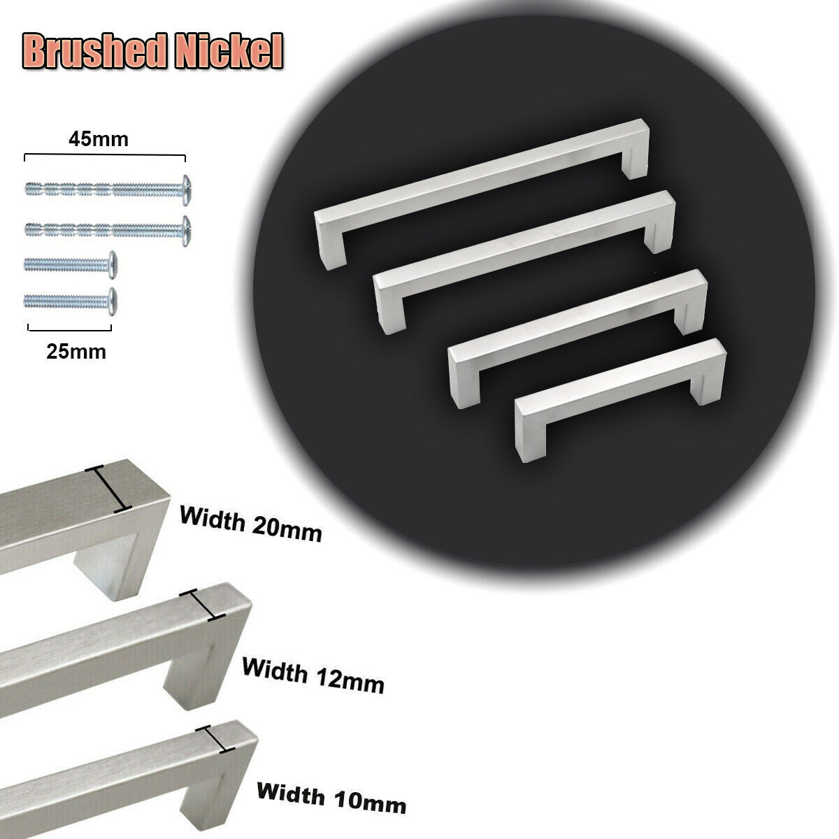 {{ 10 X Kitchen Cabinet Door Handles Matte Stainless Steel Drawer Cupboard Pulls }} - Buy Car Parts Online at {{ Kaka Auto Parts }}.