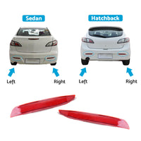 2x Rear Bumper Bar Reflector Light Left & Right Suitable For Mazda 3 BL 2009-2013