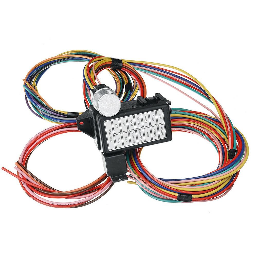 {{ 14 Circuit Wiring Harness Street Hot Rat Rod Custom Universal Wire Kit }} - Buy Car Parts Online at {{ Kaka Auto Parts }}.