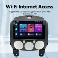 Android 13 Head Unit 9'' Apple CarPlay Bluetooth Suitable For Mazda 2 2007-2014