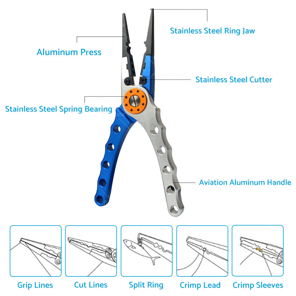 {{ 7. 9  Aluminium Fishing Pliers Hook Remover Line Cutting Mono Braid Fish Grip }} - Buy Car Parts Online at {{ Kaka Auto Parts }}.