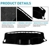 Non Slip Dash Mat Suitable For Ford Ranger PX2 PX3 MK3 XLT XL XLS 2015-2021 Black