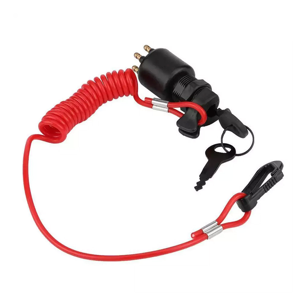 Ignition Key Switch With Safety Lanyard Suitable For Evinrude / Johnson OMC 5005801