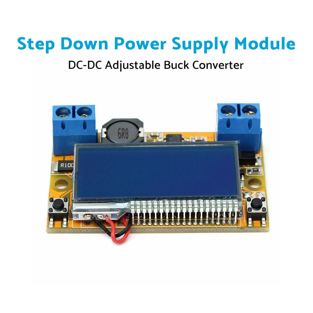 DC-DC Adjustable Buck Converter Step-Down Power Supply Module with LCD and Protective Shell