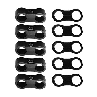 compare product 10x AN6 6AN AN-6 Nylon Braided Stainless Steel Fuel Oil Line Hose Separator Clamp