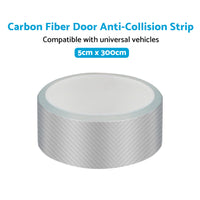 3m Car Door Sill Protector Carbon Fiber Edge Sticker Rubber Bumper Guard Strip Suitable For Universal Vehicles