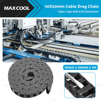 {{ 10mmX20mm 1Meter Drag Chain Cable Carrier Open Type with End Connectors Plastic }} - Buy Car Parts Online at {{ Kaka Auto Parts }}.