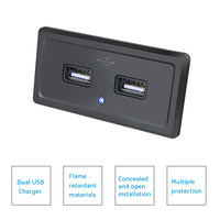 Dual USB Port Fast Charger Socket Power Outlet Panel 3.1A Suitable For Motorcycle Car RV