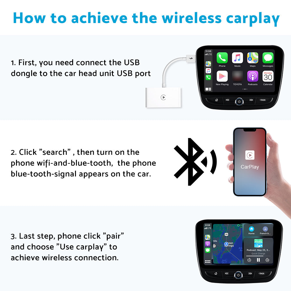 USB Wireless CarPlay Adapter Dongle Suitable For Apple iOS Car Navigation Player