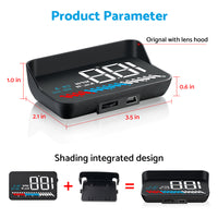 Car Head Up Display Universal OBD GPS Dual System 3.5inch HUD Speed Alarm Voltage Monitor Suitable For Most Vehicles