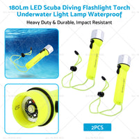 2pack Waterproof Bright LED Scuba Diving Underwater Flashlight Torch Light Lamp