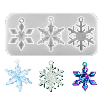 compare product Snowflake Silicone Pendant Mold Making Jewelry Resin Necklace Mould Craft DIY 3D