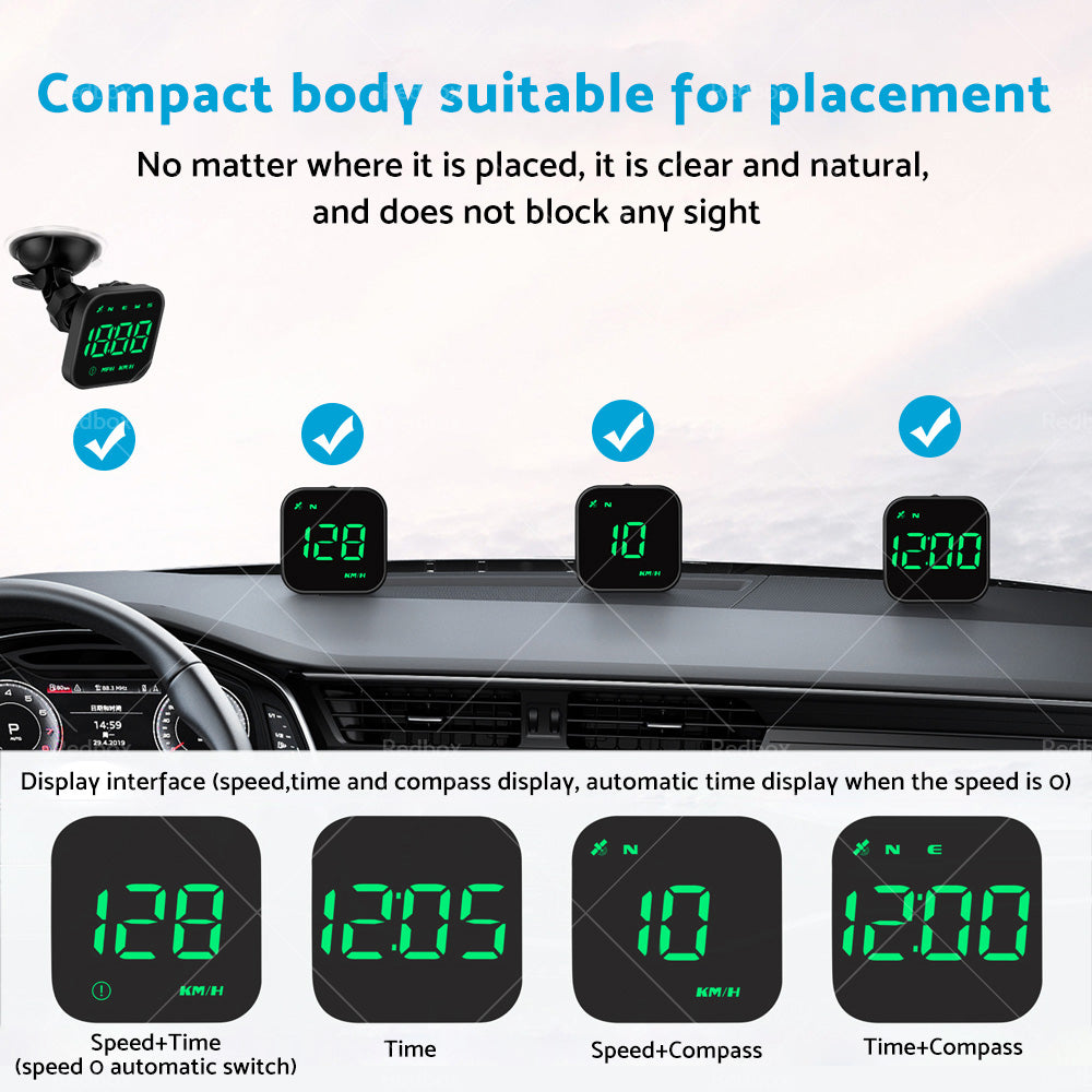 {{ Universal Car HUD Head Up Display LED Digital GPS Speedometer Overspeed Alarm }} - Buy Car Parts Online at {{ Kaka Auto Parts }}.