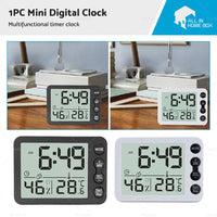 {{ Small Mini Digital Clock Temperature 鈩 Alarm Travel LCD LED Battery Black White }} - Buy Car Parts Online at {{ Kaka Auto Parts }}.