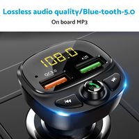 Car Phone Charger FM Transmitter With Wireless Adapter Suitable For iPhone & Android