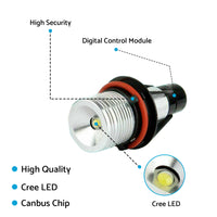 2x Angel Eyes LED Halo Ring Light Bulbs Error Free Suitable For BMW X5 E39 E53 E60 E61 E63