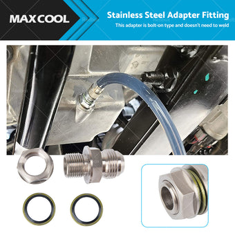 compare product Turbo Oil Pan Sump Return Drain Adapter 315-04301-010 Fitting 10AN to M18x1. 5